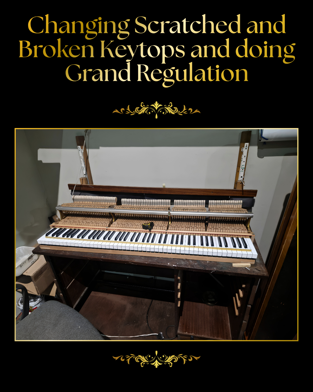 Piano restoration work in progress at The Piano Friend, Pretoria