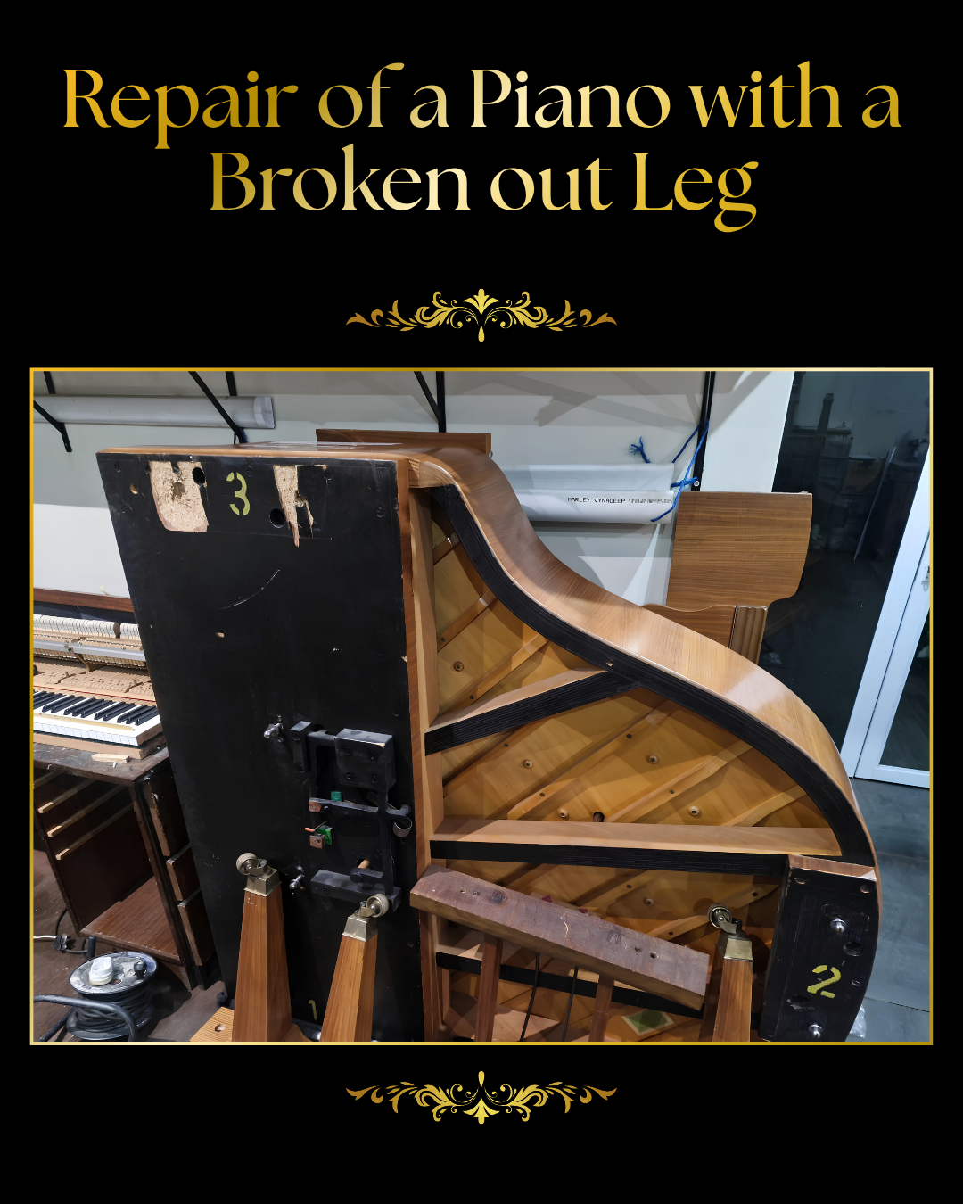 Piano restoration work in progress at The Piano Friend, Pretoria